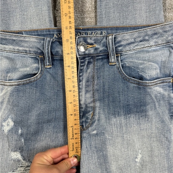 American Eagle Super Super Stretch Hi-Rise Distressed Jegging Women’s size 12 - Picture 5 of 8